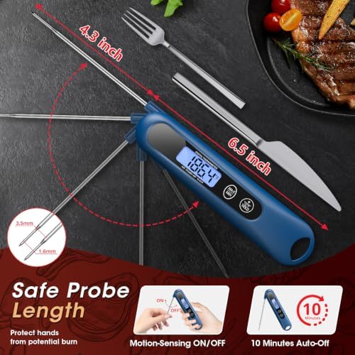 Meat Thermometer Digital – Instant Read Food Thermometer for Cooking Blue - Image 6