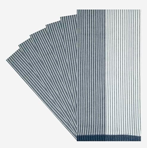 Premium Kitchen Towels 6 Pack 100% Cotton, 20"x28" - Blue - Image 2