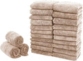 Sunny zzzZZ 24 Pack Kitchen Dishcloths - Does Not Shed Fluff - Reusable Dish Towels, Dish Cloths, Super Absorbent Coral Fleece Cleaning Cloths, Nonstick Oil Washable Fast Drying, 10 x 20 Inch (Brown) by Sunny+zzzZZ