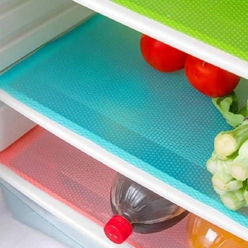 Aiosscd 7 PCS Shelf Mats Refrigerator Liners Washable Refrigerator Pads Fridge Mats Drawer Placemats Home Kitchen Gadgets Accessories Organization for Top Freezer(2green+2pink+3blue) by Aiosscd