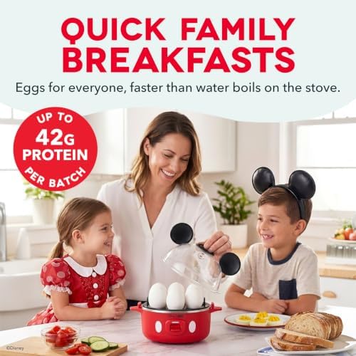 Disney | Dash Mickey Mouse Rapid Egg Cooker, 7 Egg Capacity, Red - Image 3