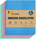 MoLKENE Swedish Dishcloths for Kitchen, 6 Pack Cellulose Sponge Cloths by MoLKENE