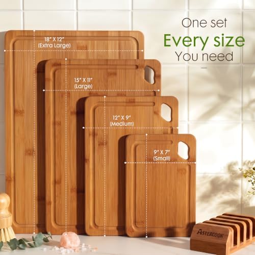 Astercook Deep-Carbonized Bamboo Cutting Boards for Kitchen - Image 2
