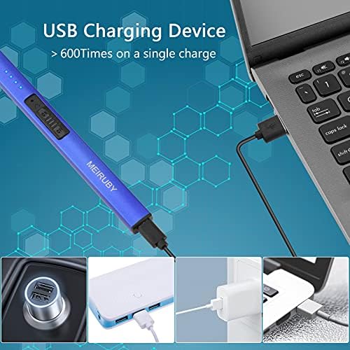 MEIRUBY Electric Candle Lighter, Christmas Stocking Stuffers Gifts for Women Mom Men Wife Sister, USB Arc Rechargeable Windproof Long Lighter for Candle BBQ Housewarming Birthday Gifts Idals - Image 6