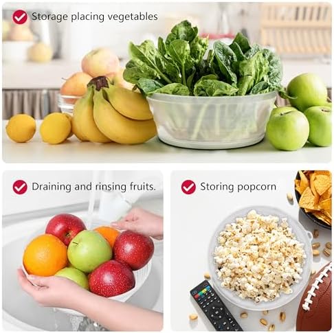 WVM Microwave Splatter Cover Vented for Food with Hook Hole, Splatter Guard & Colander Kitchen Gadget for Food, Meal Prep, Clear, M(11"x3.26")-Pack of 2 - Image 5