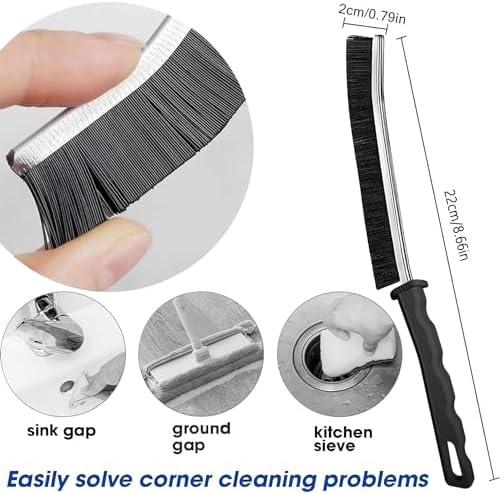 Crevice Cleaning Brush 12-Pack - Heavy Duty Hard Bristle Gap Brush for Deep Cleaning - Ultra-Thin Window Track Cleaning Tool for Shower Grout, Sliding Doors, Baseboards & Auto Detailing - Image 5