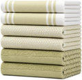 Premium Kitchen Towels 6 Pack 100% Cotton 20"x28" Dish Towels - Sage Wide by BumbleTowels