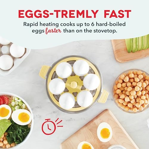 Dash Rapid Egg Cooker - Boiler, Poacher & Steamer - Includes Measuring & Recipe Guide - Dishwasher Safe - Holds 7 Eggs, Yellow - Image 3