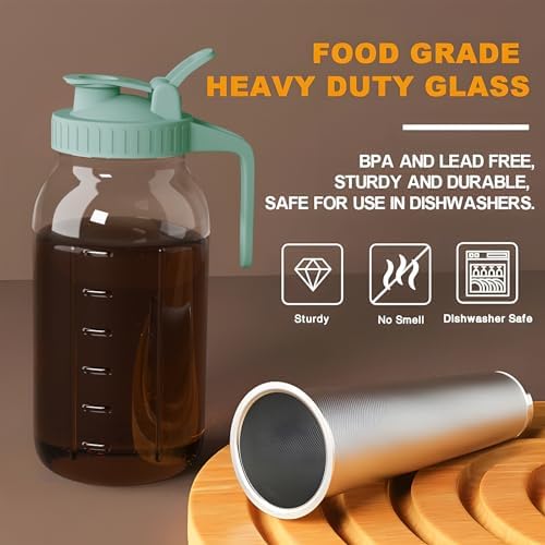 JunVpic Cold Brew Coffee Maker, 32 oz Glass Mason Jar Pitcher - Image 3