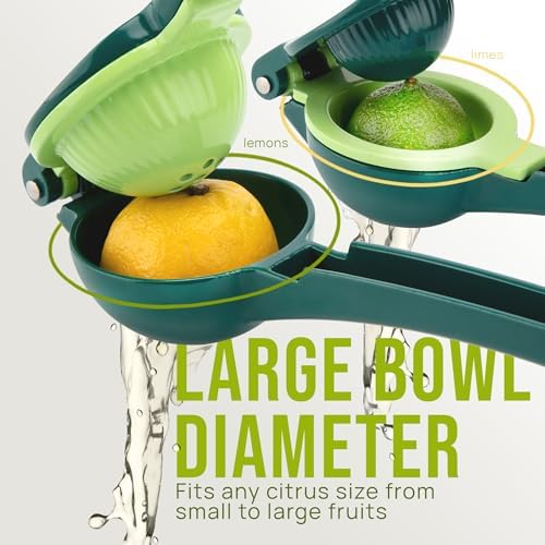 Zulay Kitchen Metal 2-in-1 Lemon Squeezer - Sturdy Max Extraction Hand Juicer Lemon Squeezer Gets Every Last Drop - Easy to Clean Manual Citrus Juicer - Easy-Use Lemon Juicer Squeezer - Green/Lime - Image 2