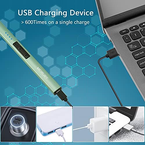 MEIRUBY Electric Candle Lighter, Christmas Stocking Stuffers Gifts for Women Mom Men Wife Sister, USB Arc Rechargeable Windproof Long Lighter for Candle BBQ Housewarming Birthday Gifts Idals - Image 6