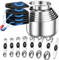 Magnetic Measuring Cups and Spoons Set-Heavy Duty 304 Stainless Steel Cups by vfuni