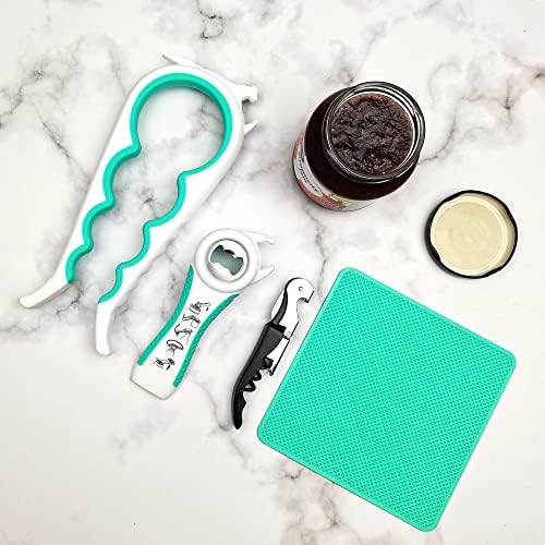 Otstar Jar Opener Bottle Opener and Can opener for Weak Hands,Seniors with Arthritis, Elderly, Jar Lid Opener Gadgets with Rubber Jar Opener Gripper Pad and Corkscrew Opener - Image 2