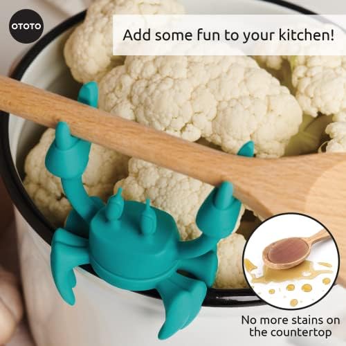 OTOTO Aqua the Crab Silicone Utensil Rest - Silicone Spoon Rest for Stove Top - BPA-Free, Heat-Resistant Kitchen and Grill Utensil Holder - Non-Slip Spoon Holder Stove Organizer and Steam Releaser - Image 5