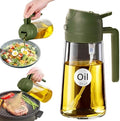 YARRAMATE 16 oz 2-in-1 Glass Olive Oil Sprayer for Cooking, OliveGreen by YARRAMATE
