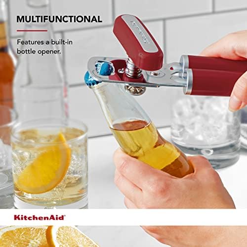 KitchenAid Classic Multifunction Can Opener and Bottle Opener Easy to Use,Razor Sharp Stainless Steel Cutting Wheel,Soft Ergonomic Handles,Empire Red,(Pack of 12) - Image 3