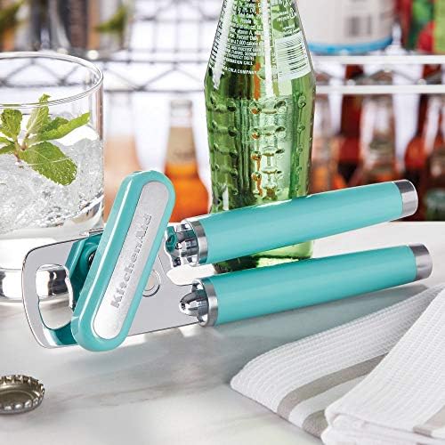 KitchenAid Classic Multifunction Can Opener and Bottle Opener Easy to Use,Razor Sharp Stainless Steel Cutting Wheel,Soft Ergonomic Handles,Aqua Sky,(Pack of 12) - Image 5