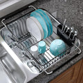 JASIWAY Black Dish Drying Rack in Sink, Dish Drainer with Utensil Holder by JASIWAY