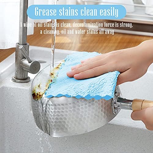 Sunny zzzZZ 24 Pack Kitchen Dishcloths - Does Not Shed Fluff - Reusable Dish Towels, Dish Cloths, Super Absorbent Coral Fleece Cleaning Cloths, Washable Fast Drying, 10 x 10 Inch (Aquamarine) - Image 6
