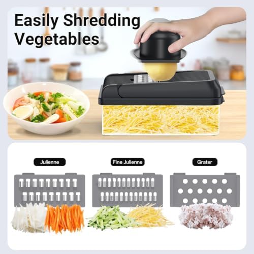 15-in-1 Vegetable Chopper with 10 Blades, Food Veggie Cutter, Gray - Image 6