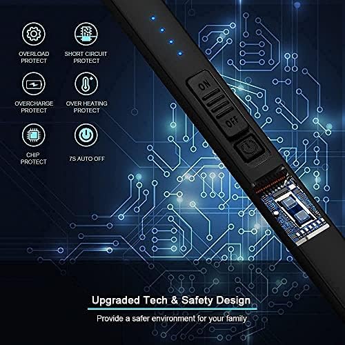 SUPRUS Electric Lighter Arc Windproof Flameless USB Rechargeable Lighter with Safety Lock for Candle BBQ Camping Gifts for Women Mom(Black) - Image 4