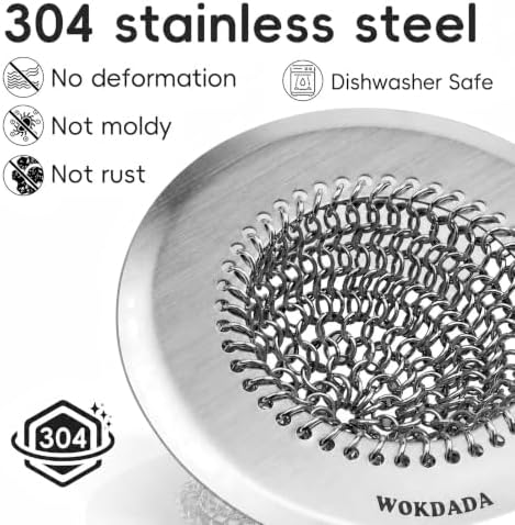 Kitchen Sink Drain Strainer,Patented Reversible Chain Mesh Basket Anti-Clog - Image 6