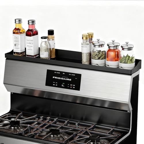Foeacry 30" Magnetic Stove Top Shelf - Stainless Steel Magnetic Spice organizer for above the Over stove shelf kitchen small space solutions by Foeacry