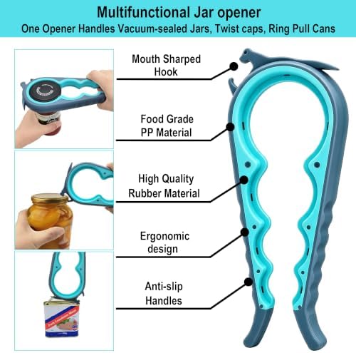 Jar Opener for Weak Hands, Seniors with Arthritis, 5 in 1 Bottle Opener - Image 3