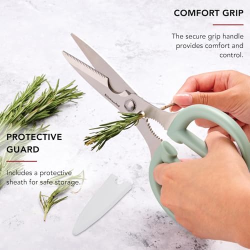 KitchenAid 2-Piece Multipurpose Shear Set, Versatile Scissors with Nutcracker, Bottle Opener, Ergonomic Handles with Protective Blade Covers - Image 5