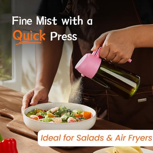 TrendPlain - Original 16oz/470ml Olive Oil Dispenser Bottle for Kitchen Gadgets and Air Fryer Accessories - Olive Oil Sprayer for Cooking w/Stickers - Bubblegum - Image 3