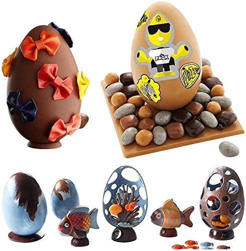 OCPO KITCHEN Easter Egg Silicone Mold for Baking Chocolate Easter Eggs, Mousse Cake, Jello, CheeseCake, Ice Cream, Dessert, Cake Decoration Mold (8-Cavity)