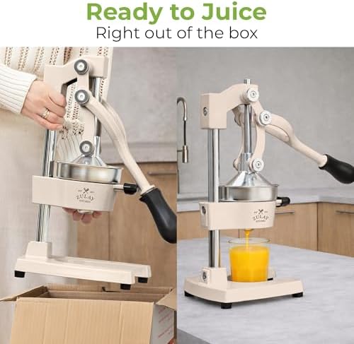 Zulay Kitchen Cast Iron Juicer, Orange Manual Juicer, Citrus Press, Cream - Image 3