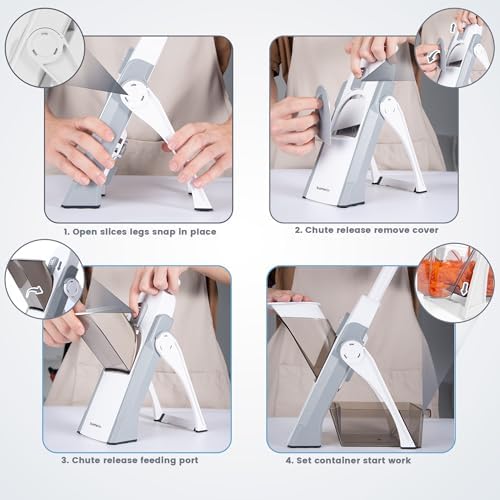 SupMaKin Safe Mandoline Slicer for Kitchen,Adjustable Potato Slicer 1-8 mm - Image 5