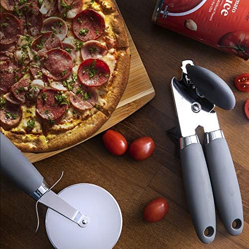 COOK WITH COLOR Kitchen Gadget Set Stainless Steel Utensils with Soft Touch Handles, 7 Pieces, Stainless Steel Grey - Image 3