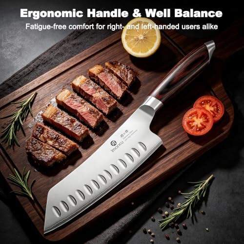 imarku Japanese Santoku Knife 7 Inch, 10Cr15CoMoV 3-Layer Stainless Steel - Image 5