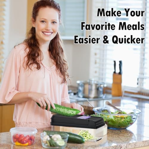 12-in-1 Vegetable Chopper with 7 Blades, Food Veggie Cutter, Purple - Image 7