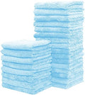 24 Pack Kitchen Dishcloths - Does Not Shed Fluff - Reusable Dish Towels, Dish cloths, Super Absorbent Coral Fleece Cleaning Cloths, Nonstick Oil Washable Fast Drying, 7 x 9 Inch (Aquamarine) by Sunny+zzzZZ