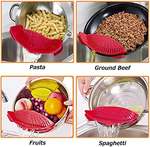 YEVIOR Clip on Strainer for Pots Pan Pasta,Silicone Food Pan Strainer - Image 6