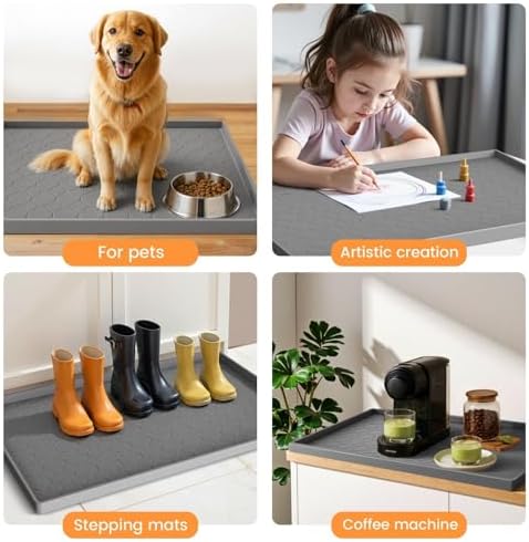 Jin&Bao Under Sink Mat 37" x 19" Waterproof Silicone Cabinet Kitchen Liner - Image 7