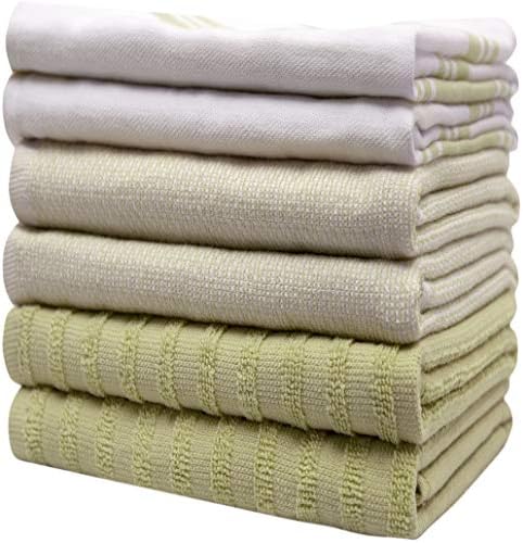 Premium Kitchen Towels 6 Pack 100% Cotton 20"x28" Dish Towels - Sage Wide - Image 6