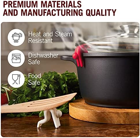 Lid Sid: Pot Lid Lifter | Pot Lid Holder that Keeps Pot from Boiling over | Helpful Kitchen Gadget to Reduce Soups and Stews | Cool Kitchen Gadgets & Cute Kitchen Accessories | by Monkey Business - Image 5