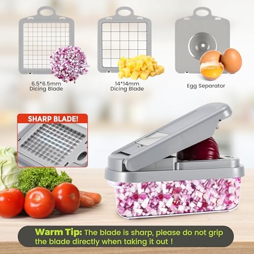 Yusshn Vegetable Chopper, 12-in-1 Food Veggie Chopper Cutter with Container - Image 4