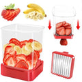 Strawberry Slicer Cup, Fruit Cutter – Quick-Slice, Meal Prep, Red by GENGCANG