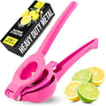 Zulay Kitchen Metal 2-in-1 Lemon Squeezer - Sturdy Max Extraction Hand Juicer Lemon Squeezer Gets Every Last Drop - Easy to Clean Manual Citrus Juicer - Easy-Use Lemon Juicer Squeezer - Dragonfruit by ZulayKitchen