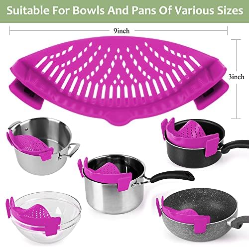 YEVIOR Clip on Strainer for Pots Pan Pasta - Image 3
