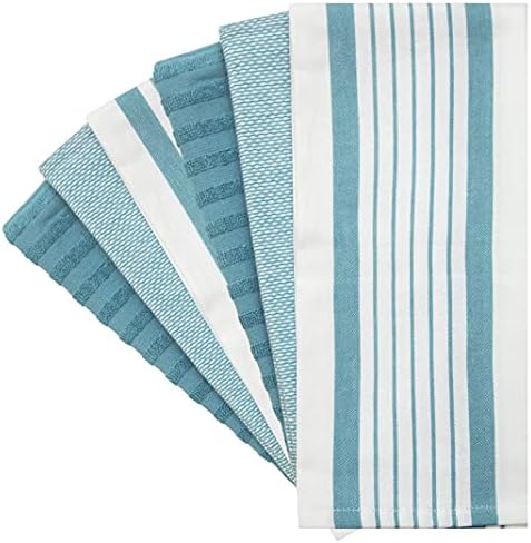 Premium Kitchen Towels 6 Pack 100% Cotton, 20"x28" Dish Towels - Aqua - Image 4
