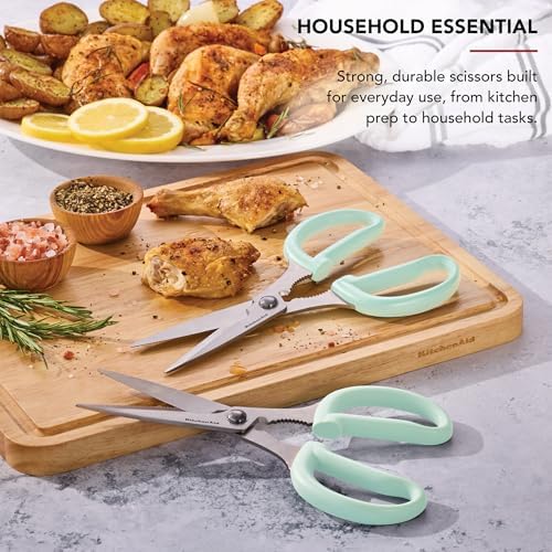 KitchenAid Classic 2-Piece Multipurpose Kitchen Shear Set with Blade Sheath - Spearmint, Herb Stripper, Poultry Shears, Pizza Cutter, Nutcracker - Image 6