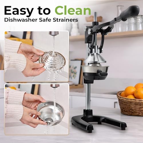 Zulay Kitchen Extra Tall Cast Iron Juicer Metal Citrus Press Squeezer Black - Image 5