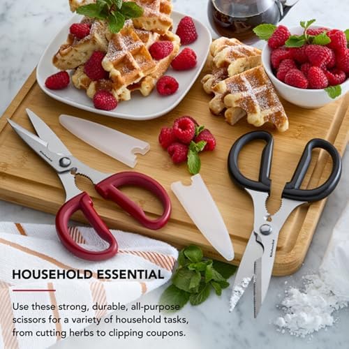 KitchenAid Multipurpose Shear Set, Versatile Scissors with Nutcracker, Bottle Opener, Ergonomic Handles with Protective Blade Covers, 2 Piece - Image 5