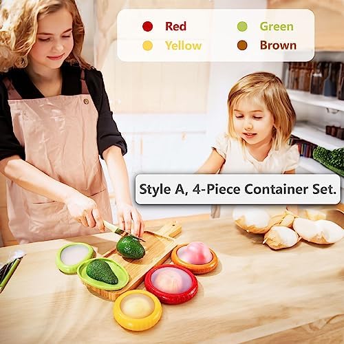SOOPLEU Avocado Saver & Onion Storage, 4Pcs Silicone Fresh Produce Holder - Image 2
